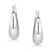 925 Sterling Silver Chunky Huggie Earrings for Women, Hypoallergenic Silver Jewelry for Everyday Wear, Silver Hoop Earrings, Silver Hoops